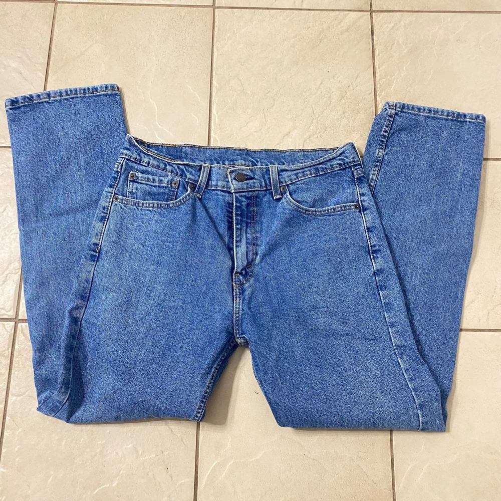 Levi Strauss 505 Mens Jeans W33 L32 Medium Wash Straight Leg Denim